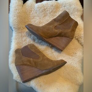 Lucky Brand Suede Wedge Booties
